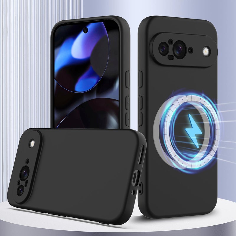 HuHa Protective Cover For Google Pixel 9 Shockproof Silicone Magsafe Phone Case(Black) - Image 1