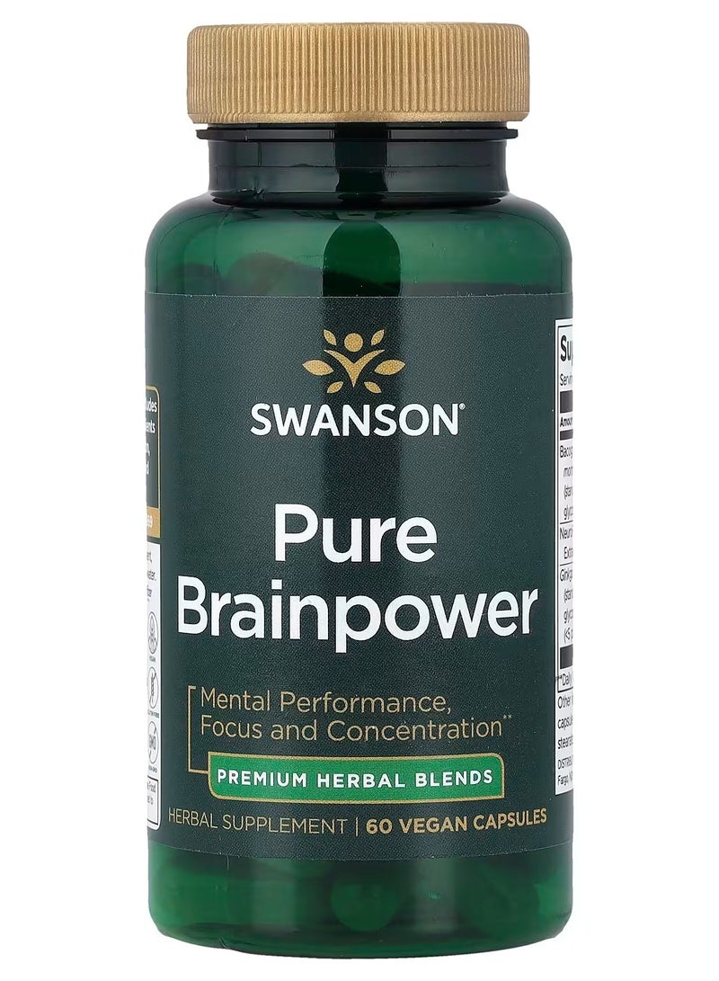 سوانسون، قوة الدماغ النقية، 60 كبسولة نباتية
