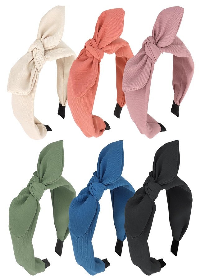 Jaciya Headbands for Women Wide Knotted Bow Headband for Girls Hair Accessories Bunny Ears Head Band - Image 1