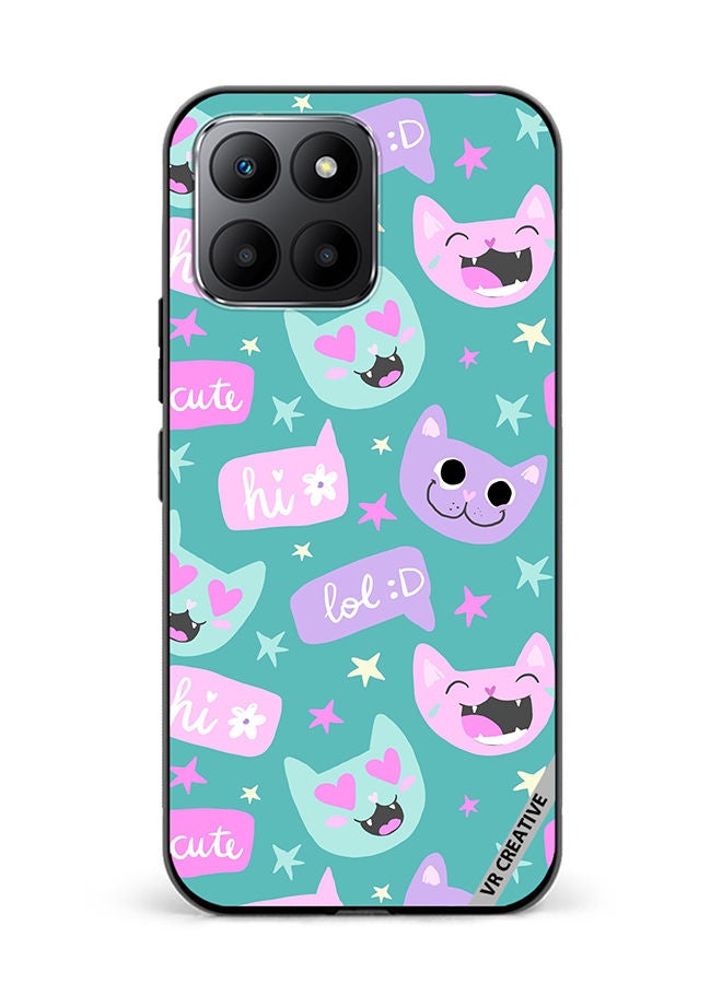 VR CREATIVE Protective Case Cover For Honor 70 Lite Cat Had And Bubble Speech Design Multicolour - Image 1
