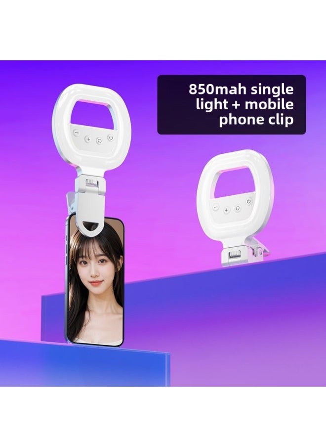 Generic Mobile Phone Fill Light Portable Selfie Handheld Live Beauty Pocket Light Clip-on Led Ring Beauty Light-Specification:[850mah Premium Edition + Portable Mobile Phone Clip] Rgb Full Color  - Image 1