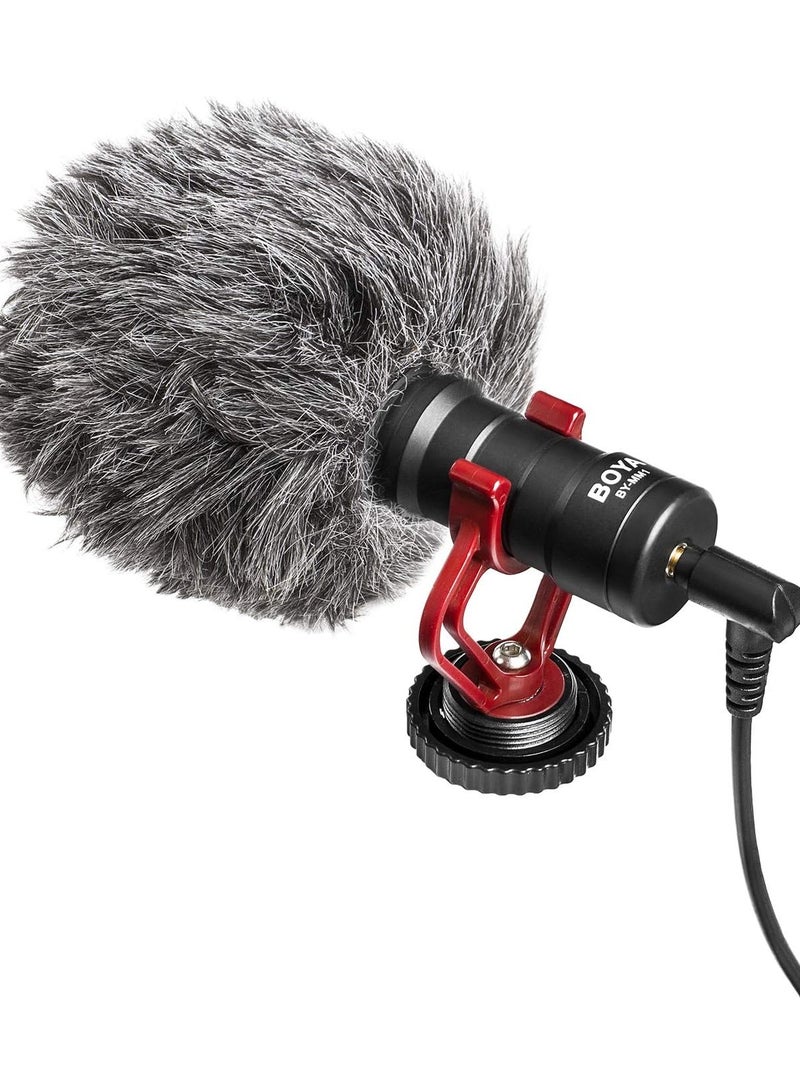 BOYA On Camera Shotgun Video Microphone by-MM1 YouTube Vlogging Facebook Livestream Recording Mic for iPhone Huawei Android Smartphone Canon Nikon Sony DSLR Cameras - Image 1