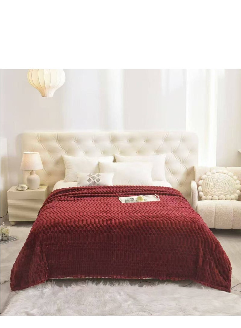 Bedding Waffle Plush Multifunctional Blanket Warm Soft Tuff Blanket Suitable Velvet 200*230cm Breathable