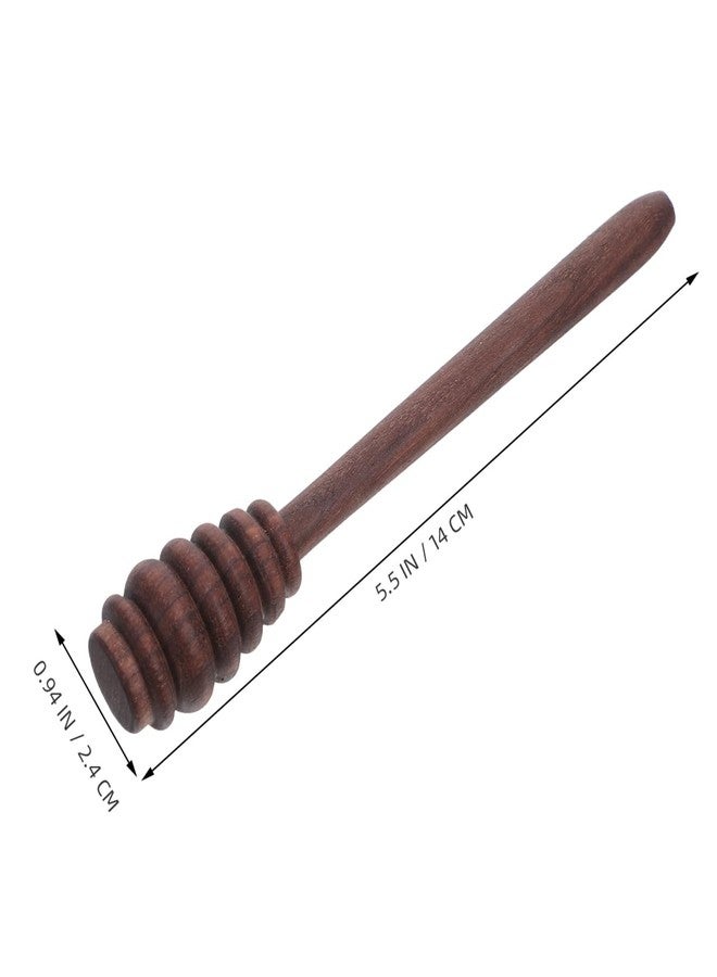 Hemobllo Wooden Honey Dipper 5.5In Food-Grade Grooved Wand Drizzles Syrup Jam Mess-Free for Tea Coffee Baking Jar - Image 2