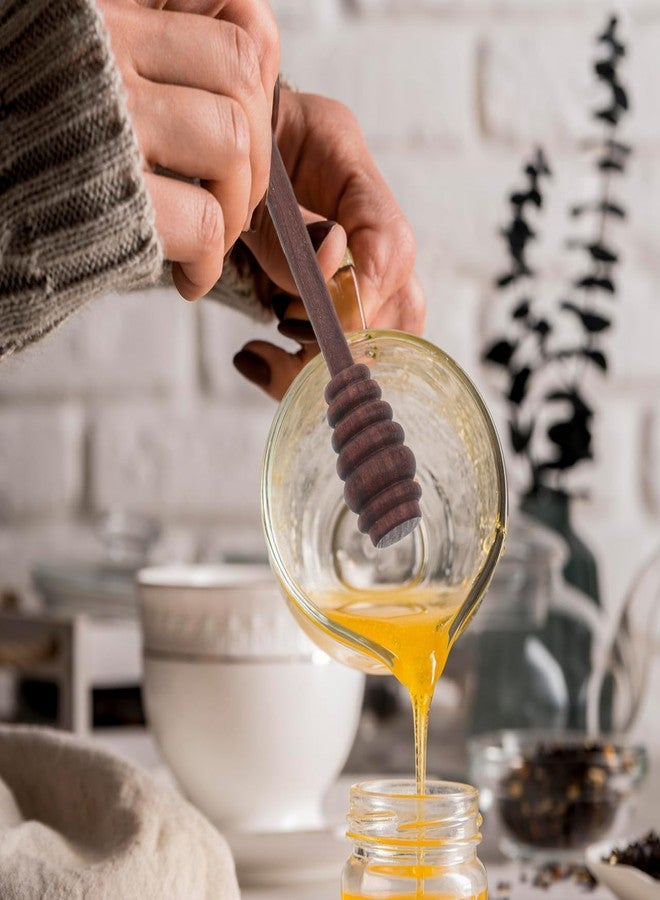 Hemobllo Wooden Honey Dipper 5.5In Food-Grade Grooved Wand Drizzles Syrup Jam Mess-Free for Tea Coffee Baking Jar - Image 5