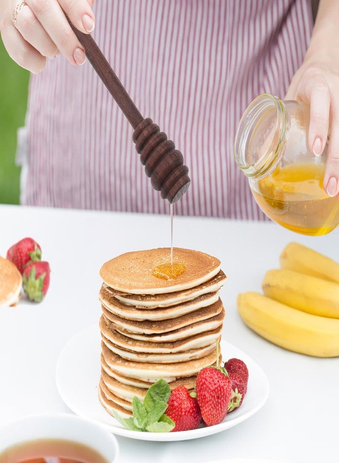 Hemobllo Wooden Honey Dipper 5.5In Food-Grade Grooved Wand Drizzles Syrup Jam Mess-Free for Tea Coffee Baking Jar - Image 4