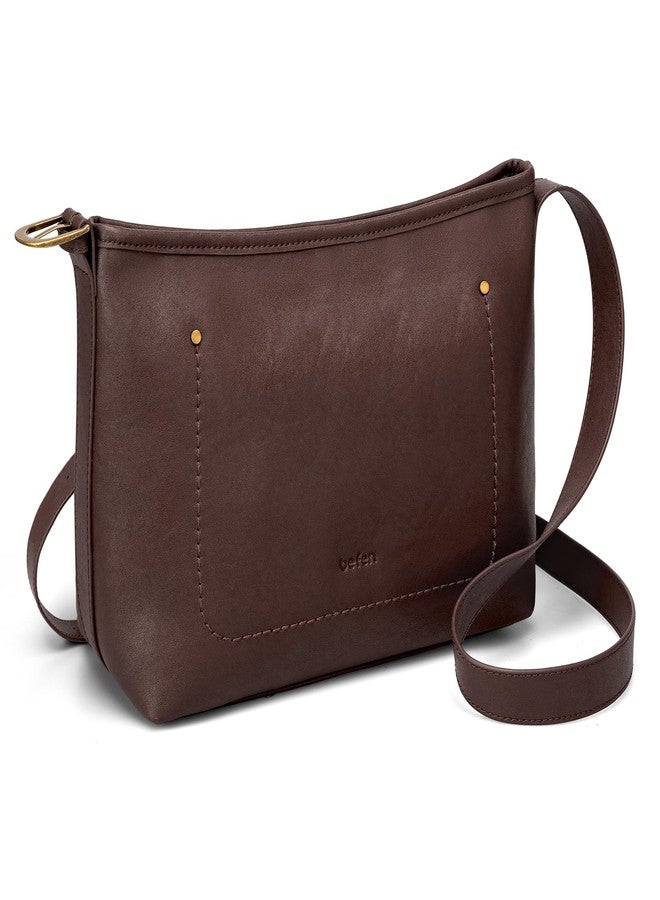 befen Genuine Leather Hobo Crossbody Bag for Women Soft Real Leather Women's Shoulder Handbags with 7 RFID Blocking Card Slots Designer Crossbody Purse with Adjustable Strap for Travel, Coffee - Image 1