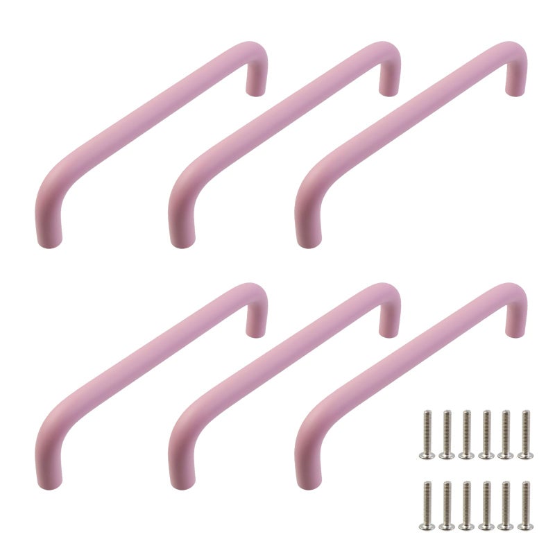 Geesatis Cabinet Pulls Pink Aluminium Alloy Kitchen Drawer Pulls Cabinet HandlesPink5inch Hole Center - Image 2