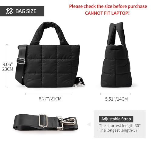KALIDI FANCY FOREST KALIDI Quilted Tote Bag Small Puffer Crossbody Bag for Women Lightweight Nylon Puffy Shoulder Handbag with Adjustable Strap - Image 3