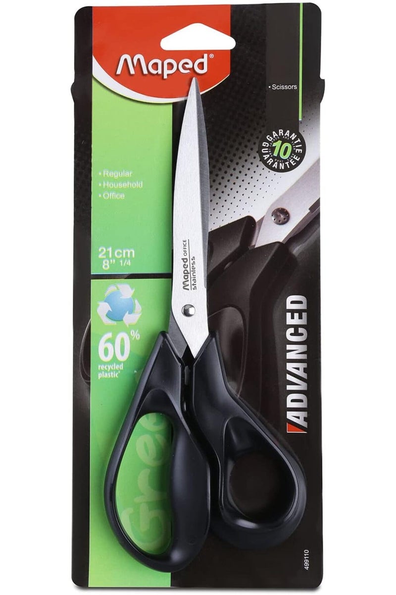 Maped Eco Friendly Recycled Scissors, Adult, 8.25 Inch, Right Handed, Multicolor, 21 cm - Image 1