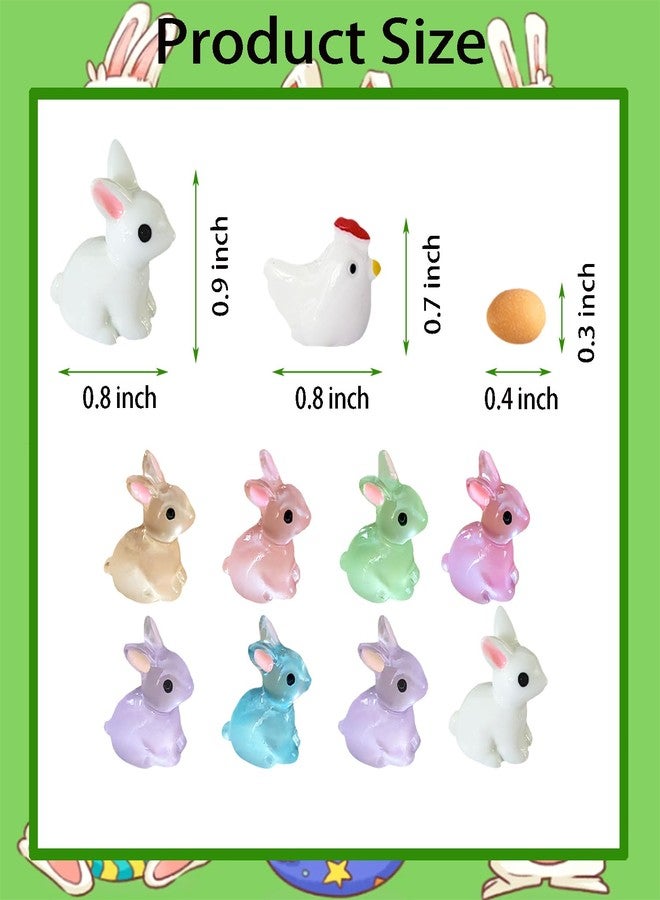 Erewa 36Pcs Easter Mini Resin Animal Figures Rabbits, Little Chicken, Tiny Egg, Miniature Bunny Figurines for Holiday Decorations & Collectibles - Image 2