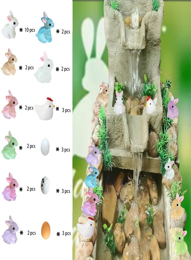 Erewa 36Pcs Easter Mini Resin Animal Figures Rabbits, Little Chicken, Tiny Egg, Miniature Bunny Figurines for Holiday Decorations & Collectibles - Image 3