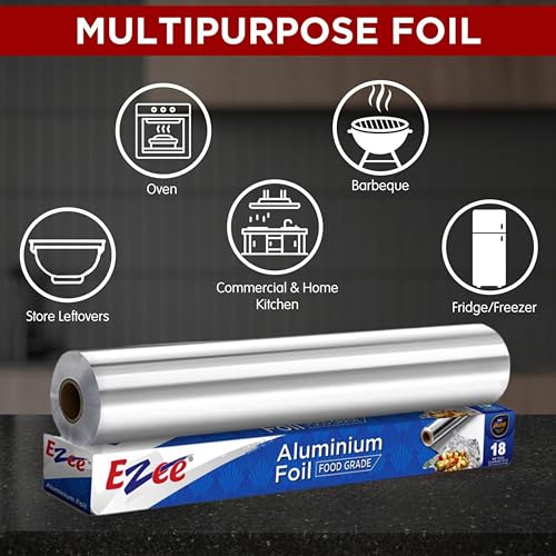 Ezee Aluminium Foil 18 Meters 11 Microns | Parchment & Wrapping Paper | Perfect for Cooking, Baking, Packing and Serving Foods - Image 5