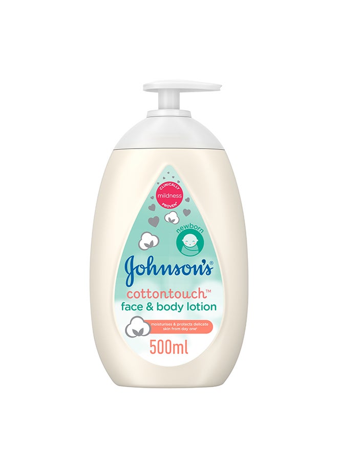 Johnson's Newborn Baby Face And Body Lotion-Cotton Touch, 500 ml - Image 2