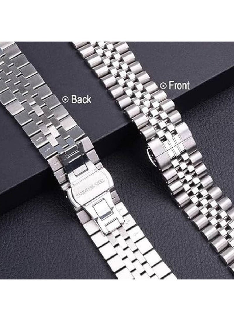 Stainless Steel Replacement Band for Samsung Galaxy Watch 7 Ultra 47mm – Stylish Metal Strap for Men  Women (silver) - Image 2