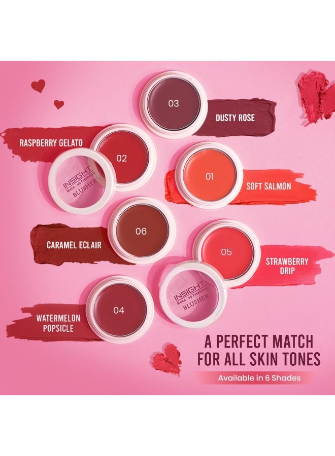 INSIGHT Cosmetics Blusher - Soft Salmon| Dewy Finish|Infused with Vitamin E| Multi Use |Super Pigmented -3.5g - Image 4