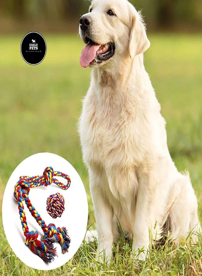 Eagle Pets Pack of 2 Dog Rope Toy for Puppies Aggressive Chewers Indestructible Dog Rope for Puppy Small Medium Dogs Tug of War Dog Toy Teeth Cleaning with 4 Knots (Color May Vary) - Image 5
