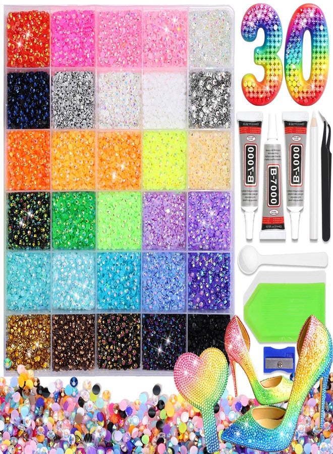 BELICEY 30000Pcs Resin Jelly Rhinestones for Bedazzling 3MM AB Colorful Bedazzled Kit with Tool Flatback Gem for Diamond Art for DIY Craft Book Clothing Shoes Makeup Nail Art - Image 1