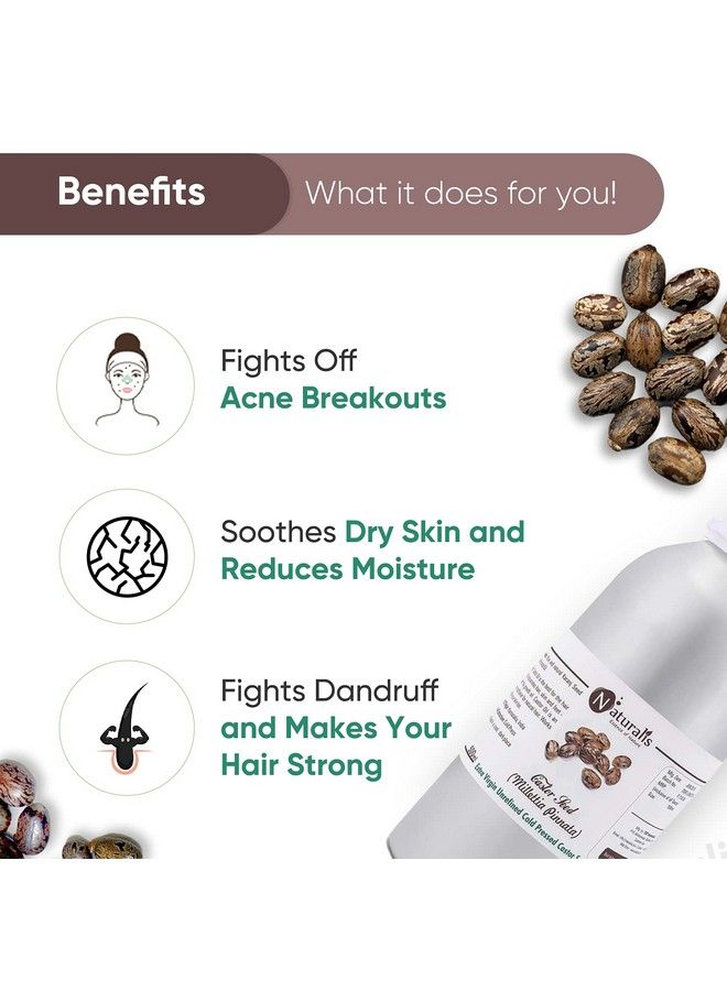 Naturalis Essence Of Nature Extra Virgin Cold Pressed Unrefined Castor Oil For Hair Growth Skin Care Moisturizing Dry Skin Nails 1000Ml - Image 4