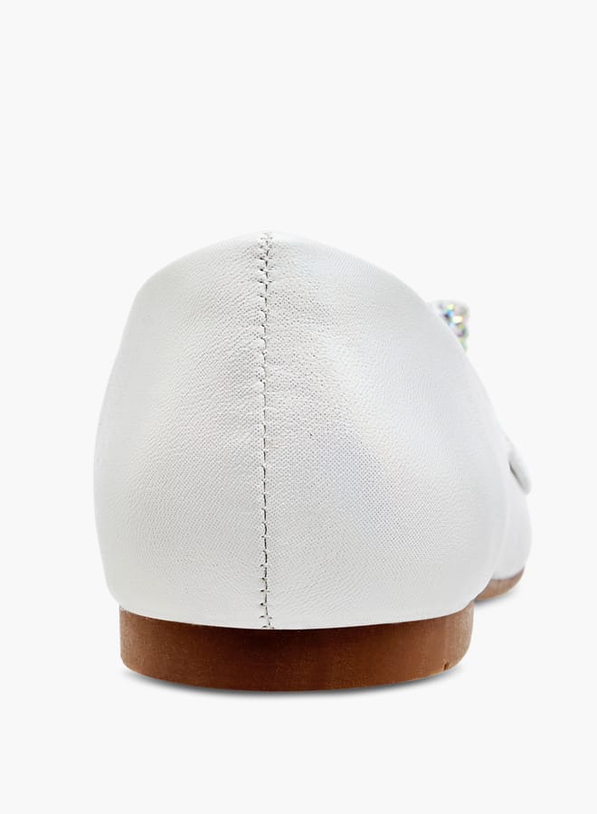 سيليست حذاء باليرينا نسائي سهل الارتداء بتفاصيل فيونكة مرصعة - Image 5