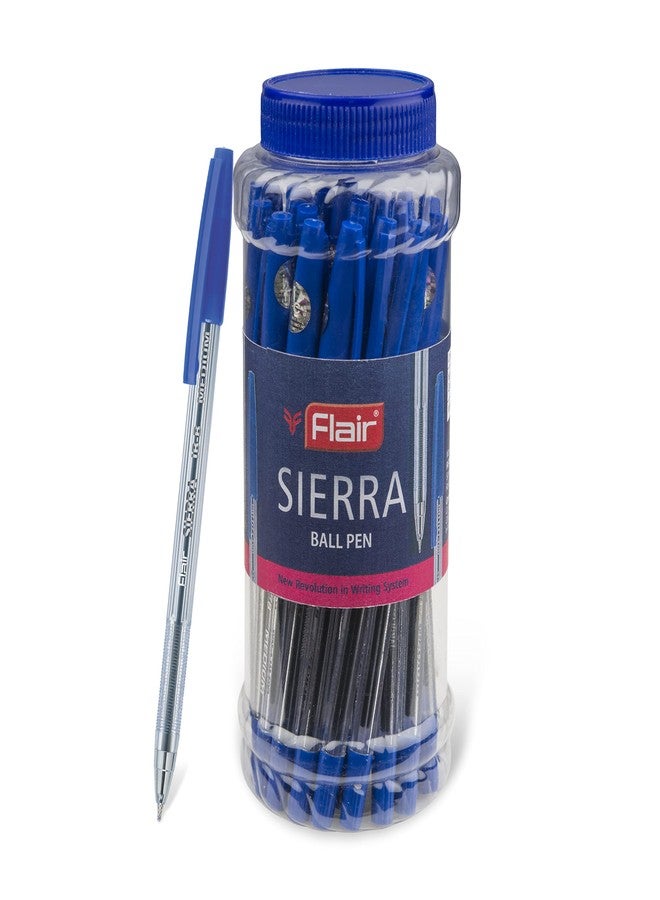 فلير قلم حبر جاف FLAIR Sierra ذو رأس رفيع | مقاس الرأس 0.7 مم | نظام تدفق حبر سلس | قلم خفيف الوزن بمقبض مريح | مثالي للمدرسة والجامعة والمكتب | حبر أزرق، عبوة من 25 قلمًا - Image 1