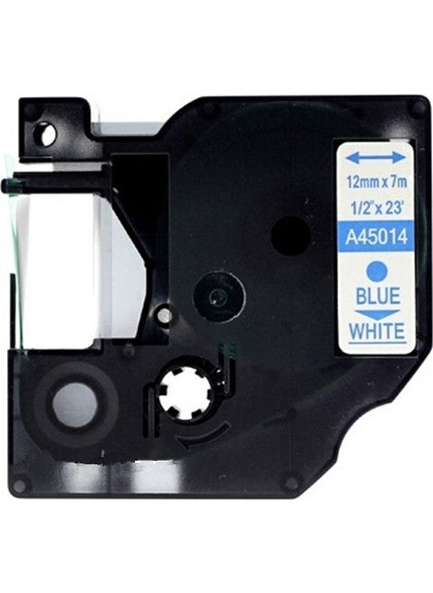 PRINTPEN - Dymo D1 Series White Label Blue 45014 12Mmx7M Ribbon - Image 1