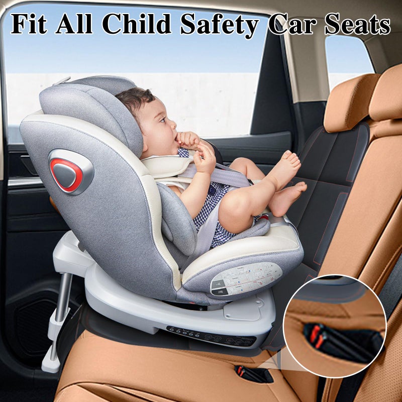 Gowhalle Car Seat Protector, Non-Slip Rubber Padded Backing Seat Protector for Child Seats, Waterproof Thickest Padding Car Seat Protector Under Baby Seat - No Imprint (Red-2pcs) - Image 3