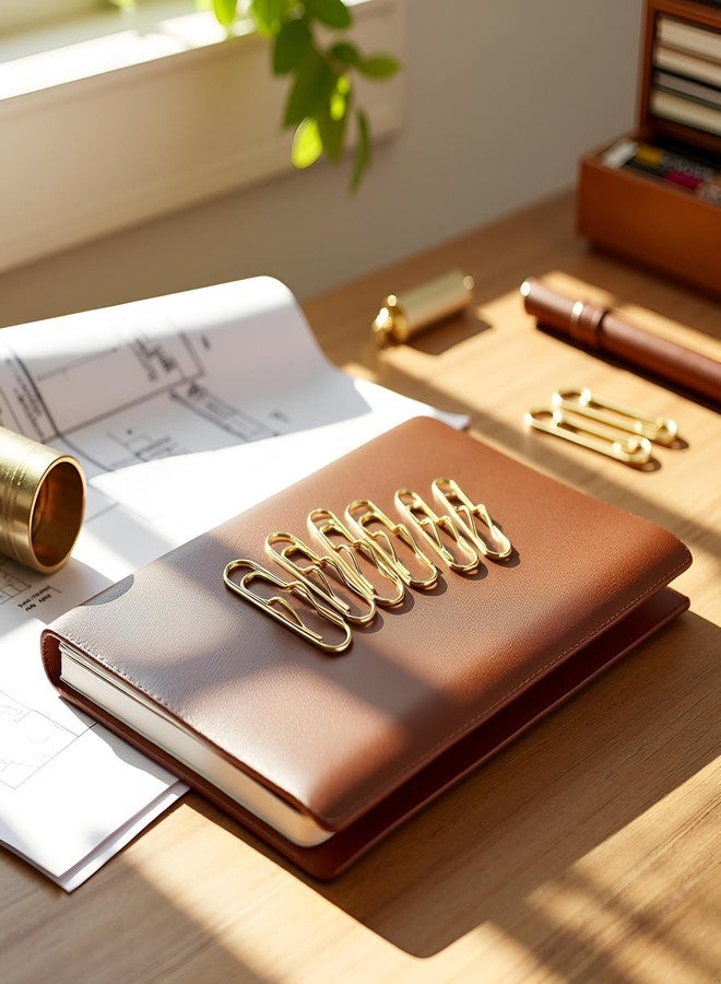 GANPUB 10Pcs Gold Metal Pen Clips, Multi Function Pen Holder Clips Bookmarks for Notebooks, Paper Clip Stationery Tool, Pencil Holders - Image 4