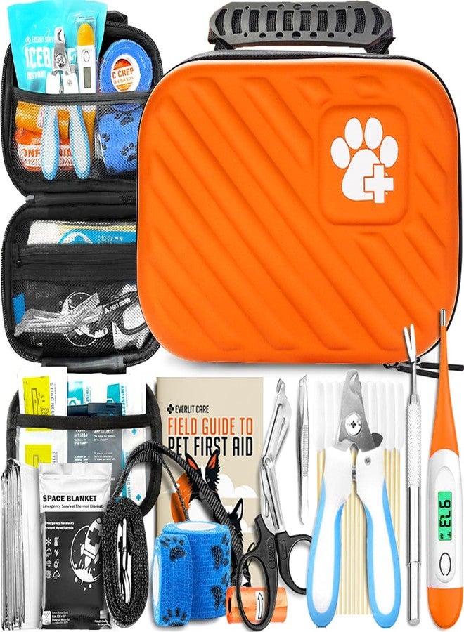 EVERLIT CARE EVERLIT Pet Medic First Aid Kit | 95 Pcs Vet-Approved Medical, Outdoor & Emergency Supplies for Dogs, Cats, Animal Care | Travel-Friendly Compact Bag for Home, Car and Travel (Guardian Orange) - Image 1