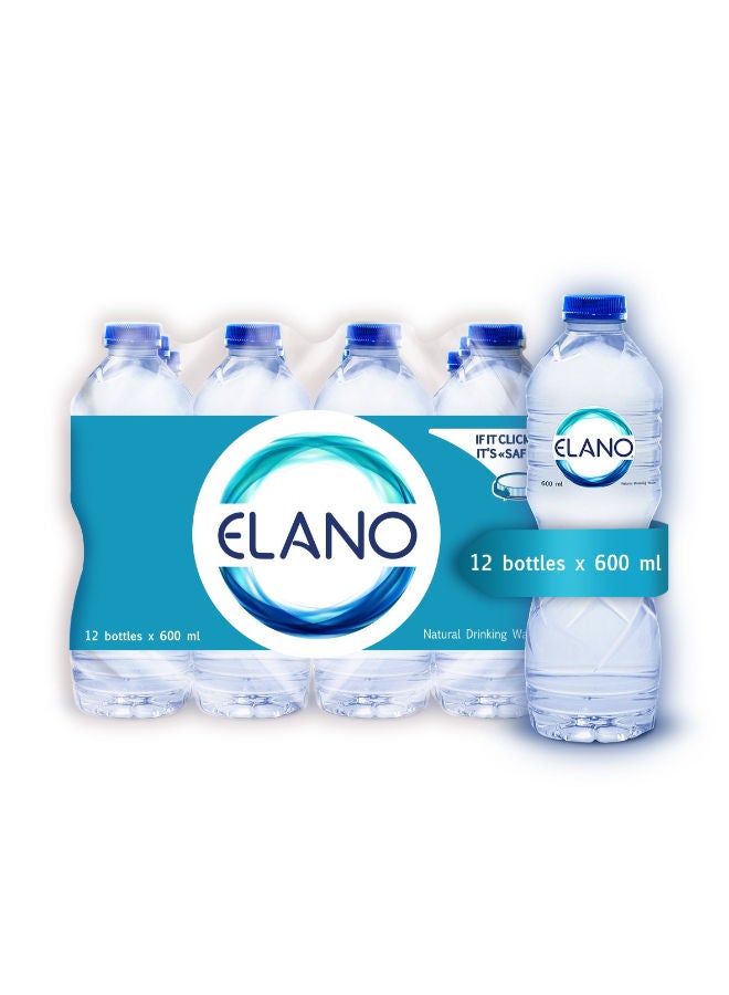 ELANO Natural Drinking Water- 600 ml Pack of 12 