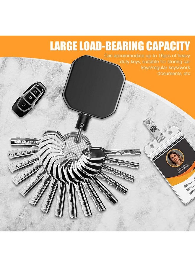 ZORBES¬Æ Retractable Id Card Holder, Keychain Badge Holder, Zinc Alloy Metal Carabiner Keychain 26.7 inches Retractable Steel Wire Reel Design Utility Carabiner Keyring for Keys, Badge, Cards - Image 5