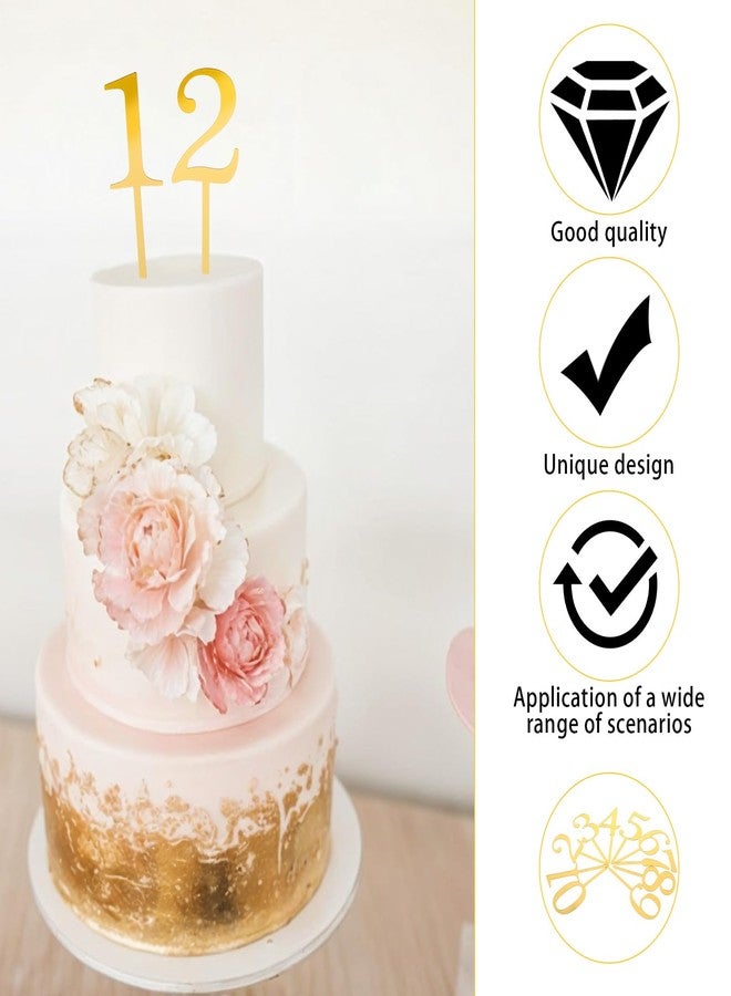 Ymapinc 0-9 Numbers Cake Topper, Ymapinc 10 Pcs Acrylic Cake Topper Numbers for Gold Happy Birthday Christmas Wedding Party Anniversary DIY Supplies Set - Image 4