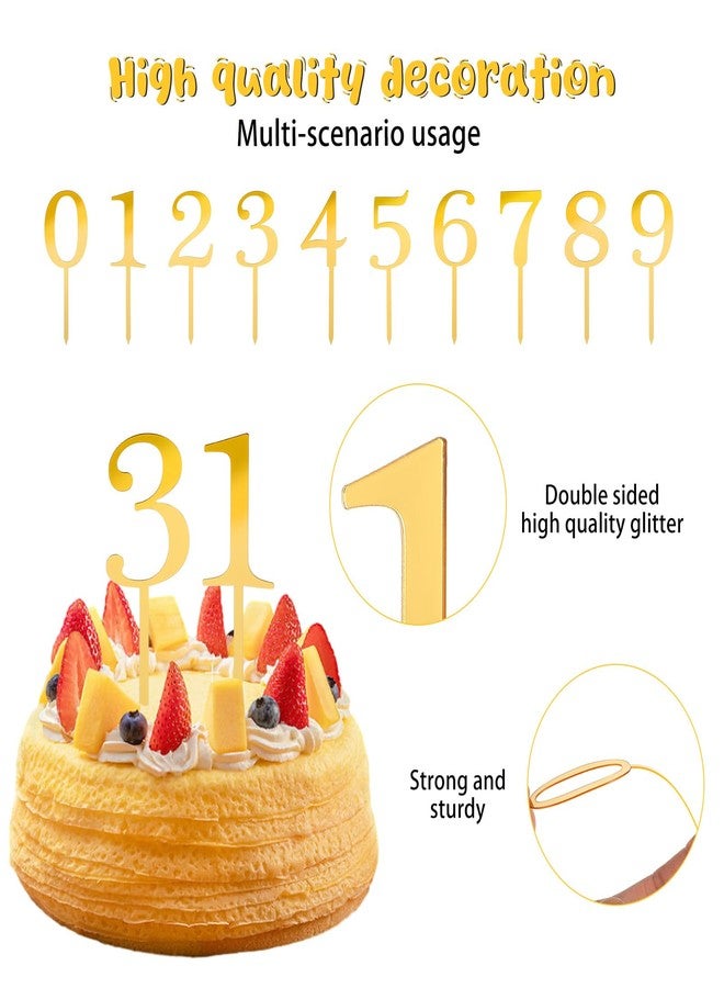 Ymapinc 0-9 Numbers Cake Topper, Ymapinc 10 Pcs Acrylic Cake Topper Numbers for Gold Happy Birthday Christmas Wedding Party Anniversary DIY Supplies Set - Image 3