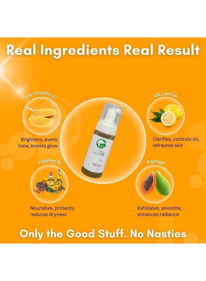 Greenviv 5% Vitamin C + 4% Lemon Skin-Brightening Foaming Face Wash | Brightens, Energizes & Reduces Dark Spots for a Radiant Glow | 125ml - Image 5