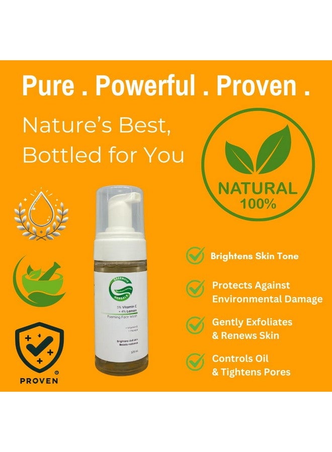 Greenviv 5% Vitamin C + 4% Lemon Skin-Brightening Foaming Face Wash | Brightens, Energizes & Reduces Dark Spots for a Radiant Glow | 125ml - Image 2