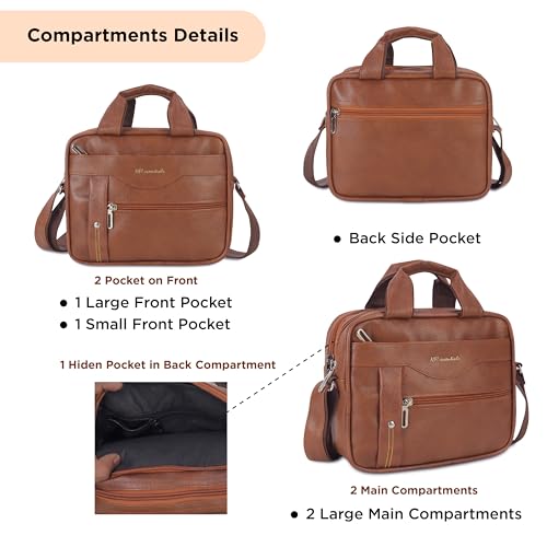 NFI essentials Leather Sling Bag for Men Crossbody Hand Bag Chest Sling Bag Side Shoulder Bag Stylish Travel Leather Slings Corporate Gift Item Passport Sling Messenger Office Side Bag - Image 4