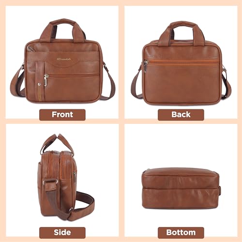 NFI essentials Leather Sling Bag for Men Crossbody Hand Bag Chest Sling Bag Side Shoulder Bag Stylish Travel Leather Slings Corporate Gift Item Passport Sling Messenger Office Side Bag - Image 2