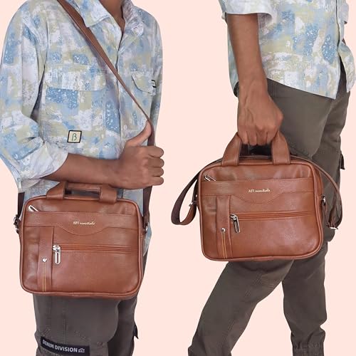 NFI essentials Leather Sling Bag for Men Crossbody Hand Bag Chest Sling Bag Side Shoulder Bag Stylish Travel Leather Slings Corporate Gift Item Passport Sling Messenger Office Side Bag - Image 5