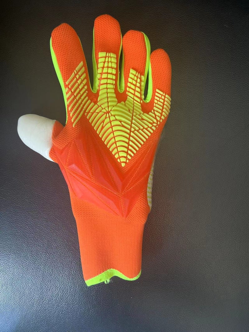Generic Professional Silicone Grip Goalkeeper Gloves Soccer Orange without standard 