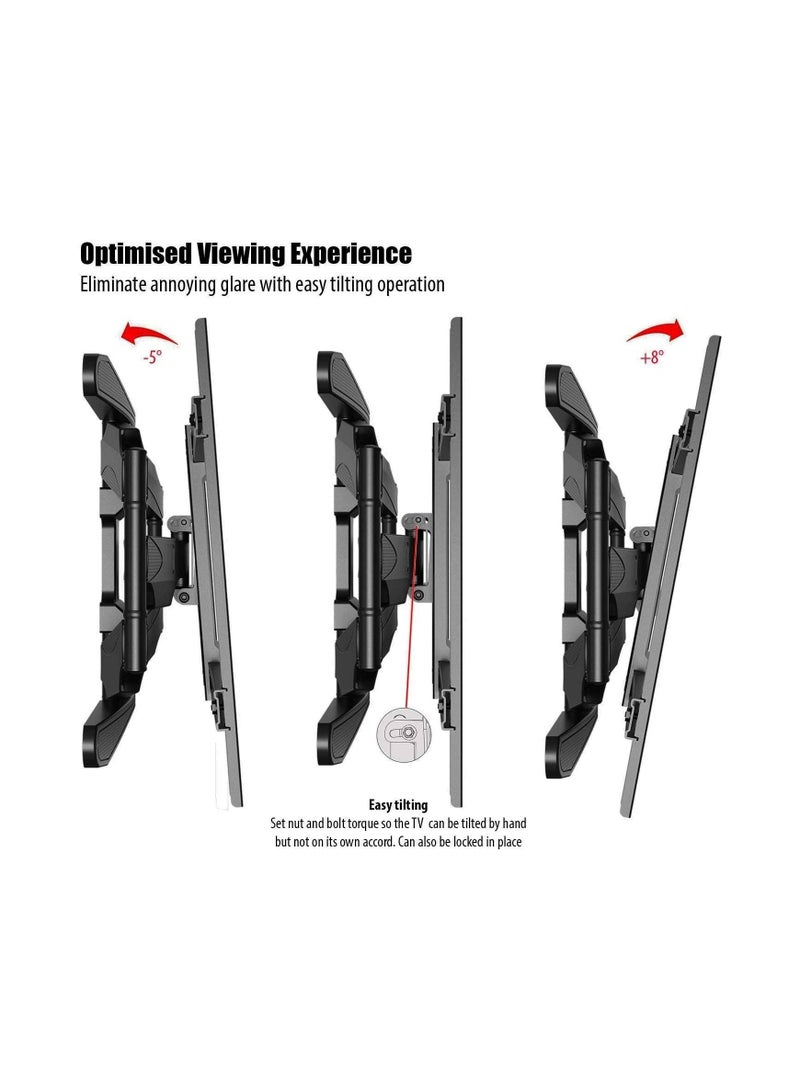 43 INC TO 75 INCPREMIUM TV WALL MOUNT BRACKET FULL MOTION WITH HDMI CABLE MANAGEMENT AND DUAL ARTICULATING ARMS SWIVEL TILT ROTATION FOR LED,LCD OLED - Image 5