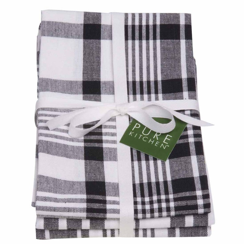 Now Designs Jumbo Pure Kitchen Towel Set of 3, Black - Image 5