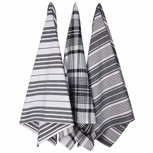 Now Designs Jumbo Pure Kitchen Towel Set of 3, Black - Image 2