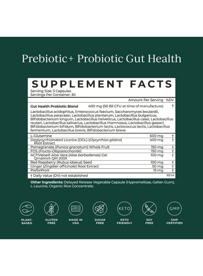 CYMBIOTIKA Probiotic + Prebiotic Gut Health Supplement for Women & Men, Supplements for Immune Support, Digestive Health, & Gut Balance, Contains Probiotics & Prebiotics, 50 Billion CFU, 90 Capsules - Image 4