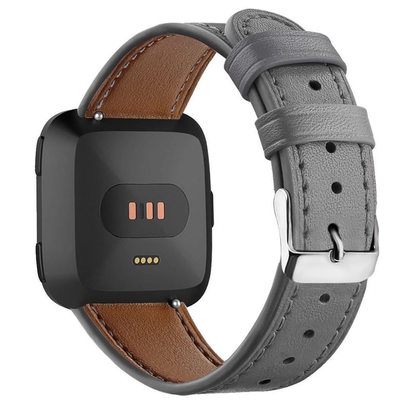 Fitbit Versa 2/Versa Round Tail Leather Strap Versa Lite Head Layer Cowhide Printed Wristlet Strap - Image 1