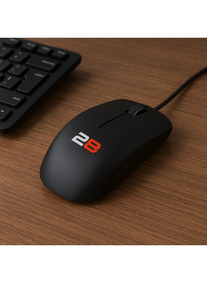 2بي ماوس بصري سلكي 2B MO17B بدقة 1000DPI – تصميم مريح – كابل USB بطول 1.2 متر - Image 4