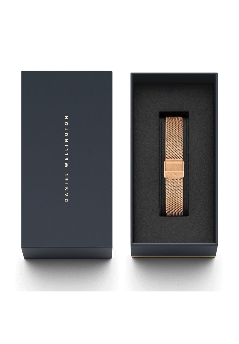 Daniel Wellington Petite Rose Gold Watch Strap - 12mm Mesh Metal Watch Band for Women, 316L Stainless Steel, Soft & Lightweight, PVD Plated Rose Gold, Sliding Clasp - Image 3