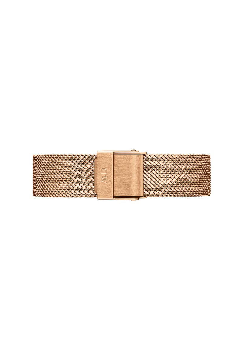 Daniel Wellington Petite Rose Gold Watch Strap - 12mm Mesh Metal Watch Band for Women, 316L Stainless Steel, Soft & Lightweight, PVD Plated Rose Gold, Sliding Clasp - Image 5