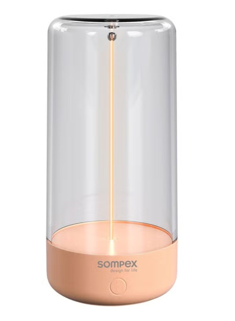 Sompex مصباح طاولة سمبيكس بلس المدمج القابل لإعادة الشحن | ضوء LED أنيق ومحمول | IP54 (مقاوم للماء) | وظيفة ذاكرة السطوع | للاستخدام الداخلي والخارجي | 3 ضوء دافئ | ارتفاع 14.5 سم - خوخي - Image 1