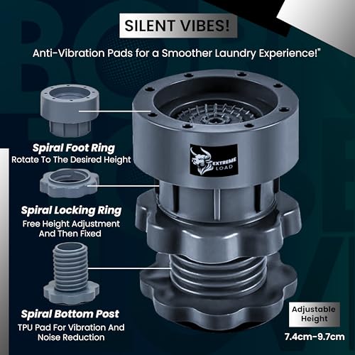 ORBON Extreme Load Anti Vibration Pads for Washing Machine | Washing Machine Feet Pads with Suction Cup | Shock Absorber Noise Cancelling Rubber Pads | Washer Support & Height Adjustment Feet (4 Pc) - Image 4