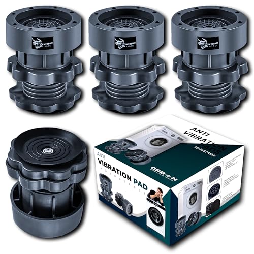 ORBON Extreme Load Anti Vibration Pads for Washing Machine | Washing Machine Feet Pads with Suction Cup | Shock Absorber Noise Cancelling Rubber Pads | Washer Support & Height Adjustment Feet (4 Pc) - Image 1